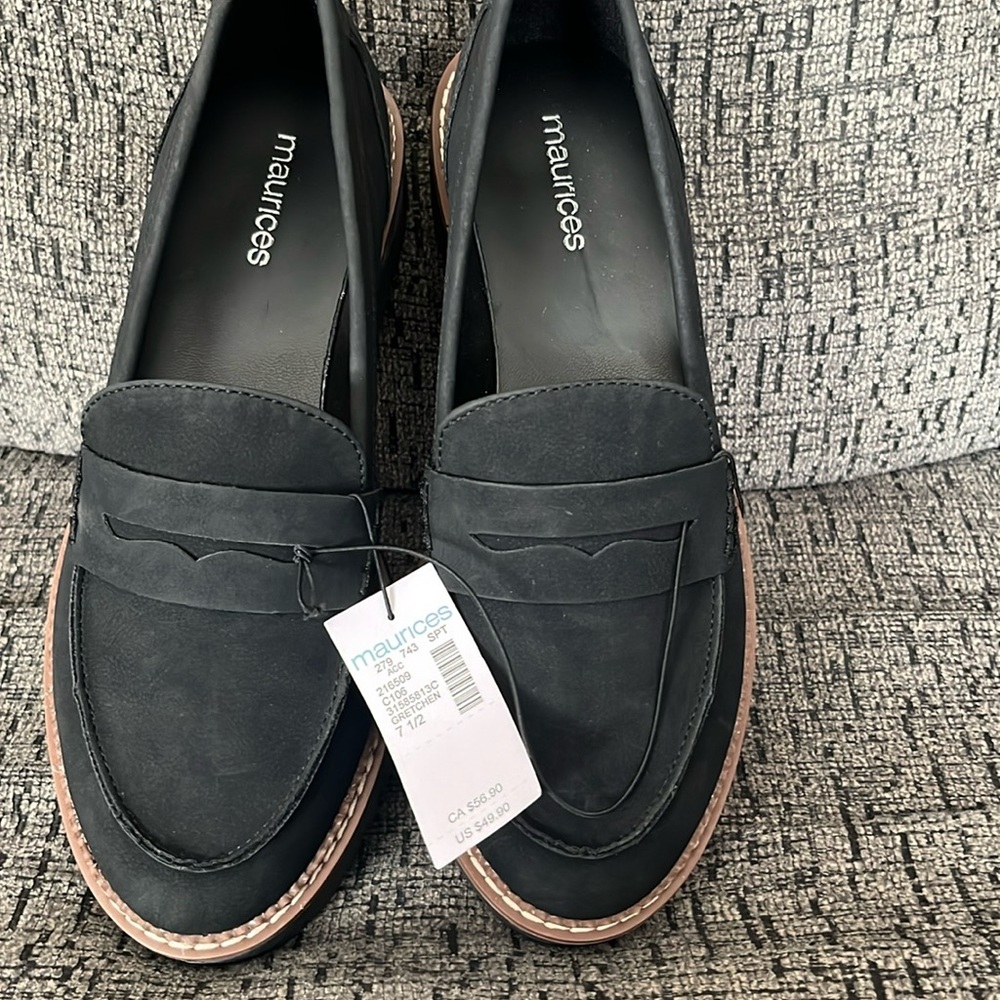 NWT Maurice’s black loafer shoe size 7.5